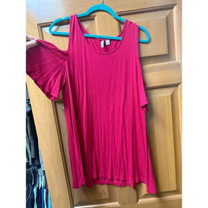 Elle large pink cold shoulder shirt